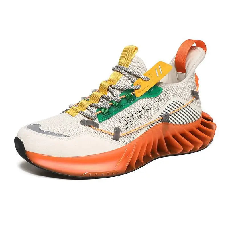 Orange Mesh Fashion Casual Running Shoes