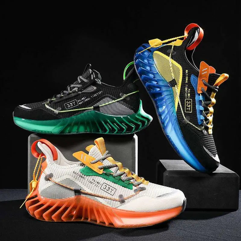 Orange Mesh Fashion Casual Running Shoes